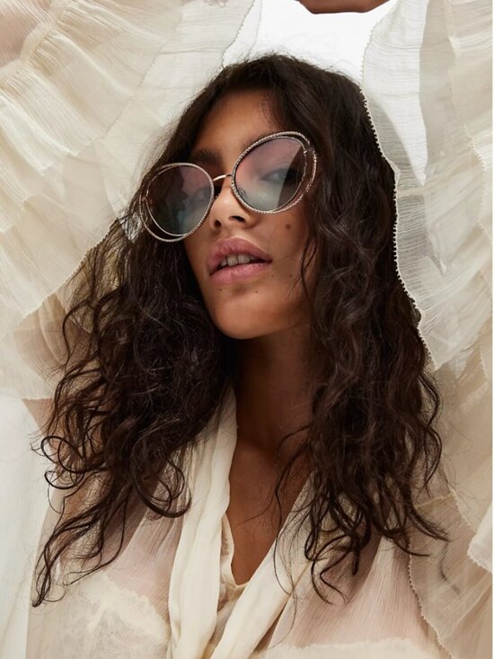 Free People Accessories - NWT Free People Blossom Novelty Oversized Sunglasses in Gold